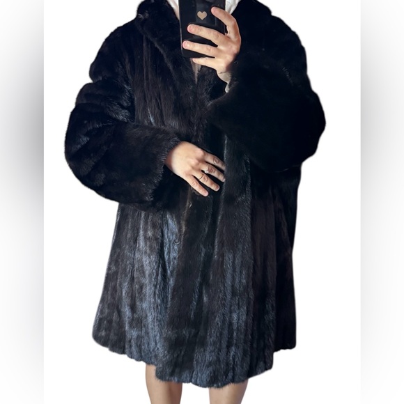 Luxurious Black Mink Fur Coat jacket Furs by Aritz - Picture 6 of 17